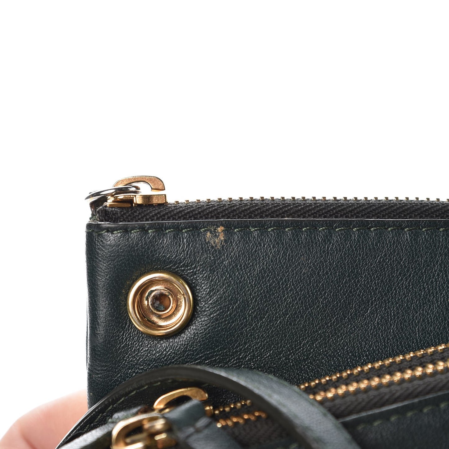 Lambskin Small Trio Crossbody Bag Dark Green