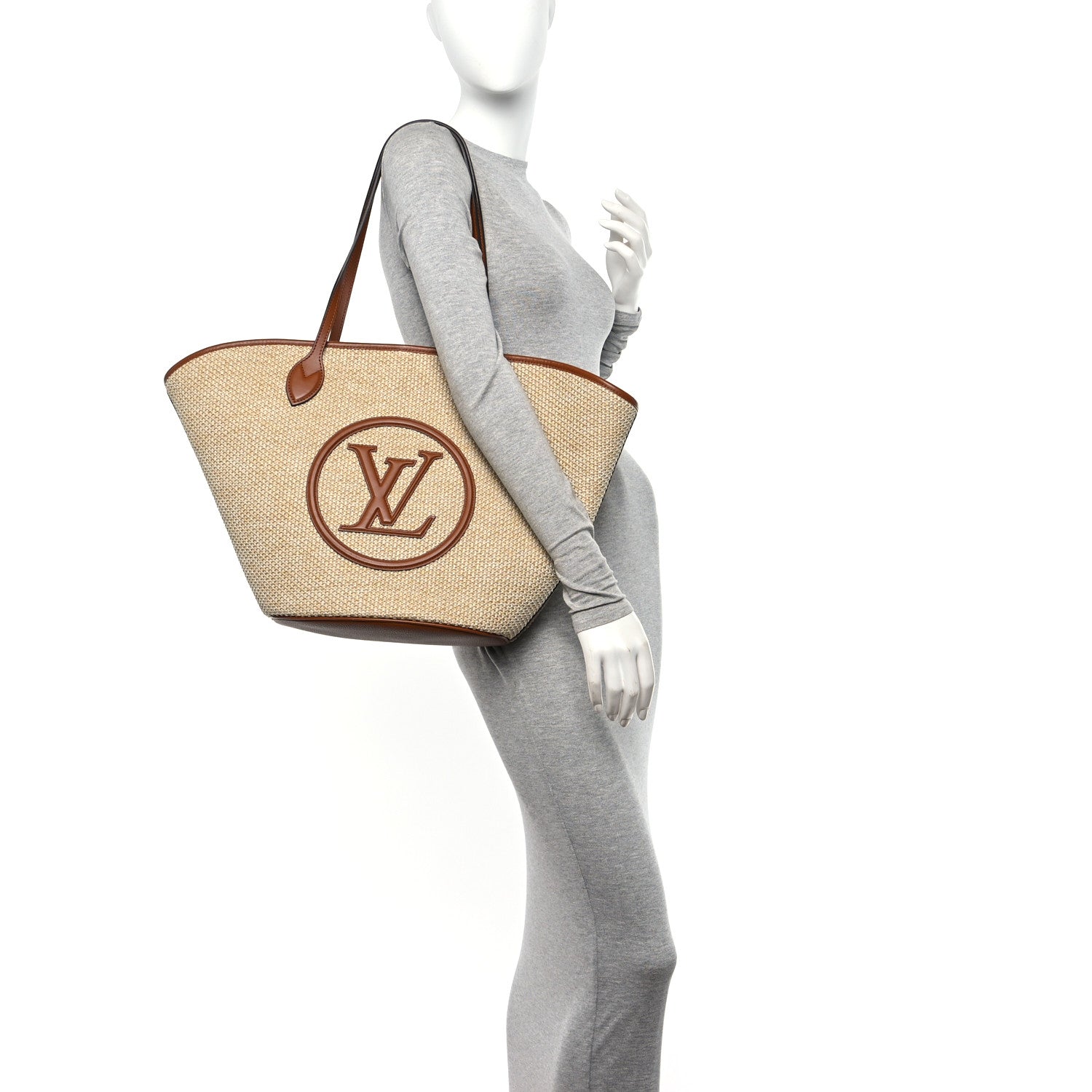 Louis Vuitton Raffia Saint Jacques Tote Caramel 2 of 10