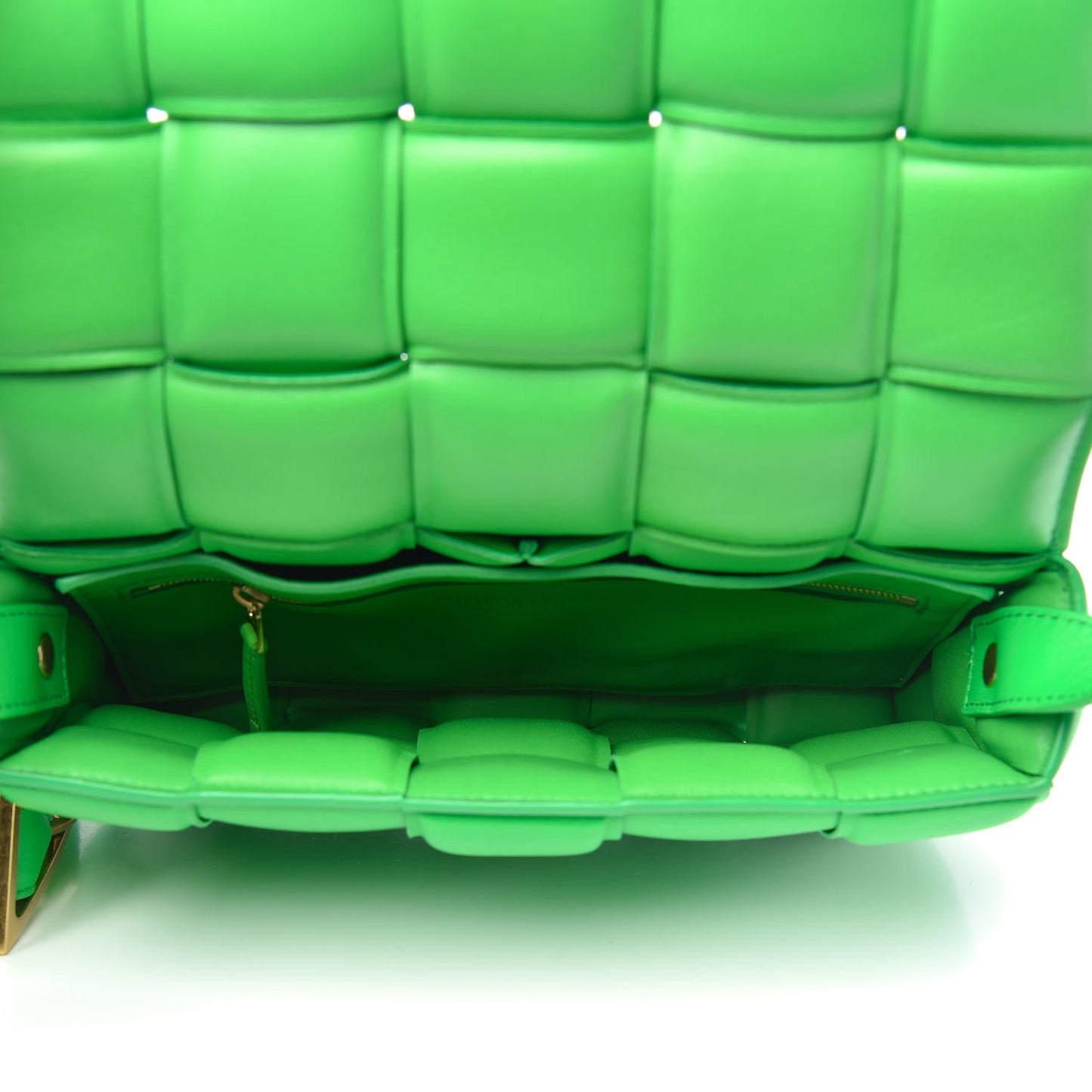Nappa Maxi Intreccio Padded Cassette Crossbody Bag Grass