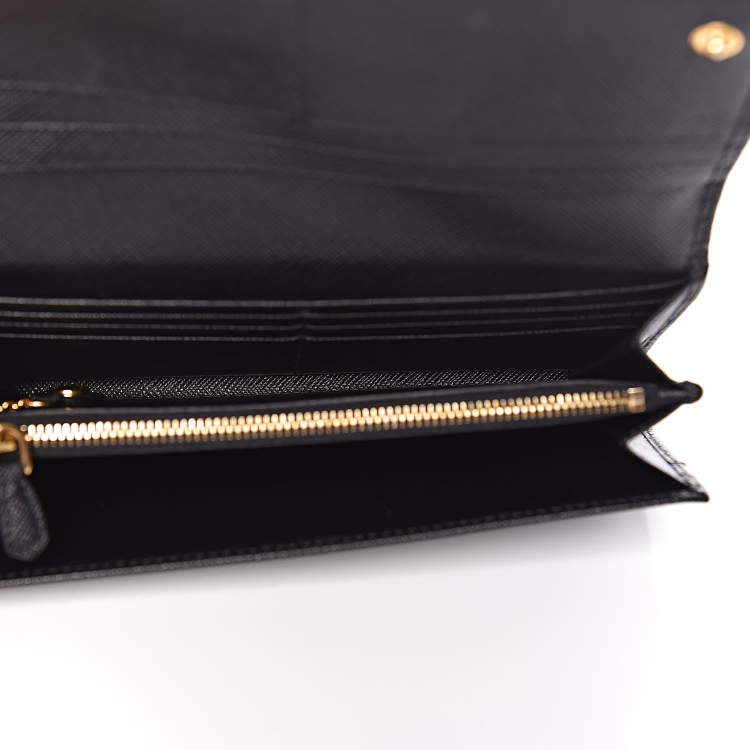 Prada Saffiano Continental Flap Wallet Black 6 of 8