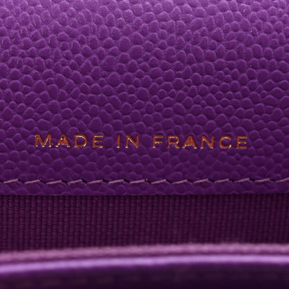 Chanel Caviar Quilted Flap Card Holder Wallet Purple 6 of 7