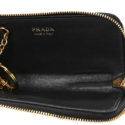 Prada Saffiano Metal Zip Around Key Holder Black 5 of 8