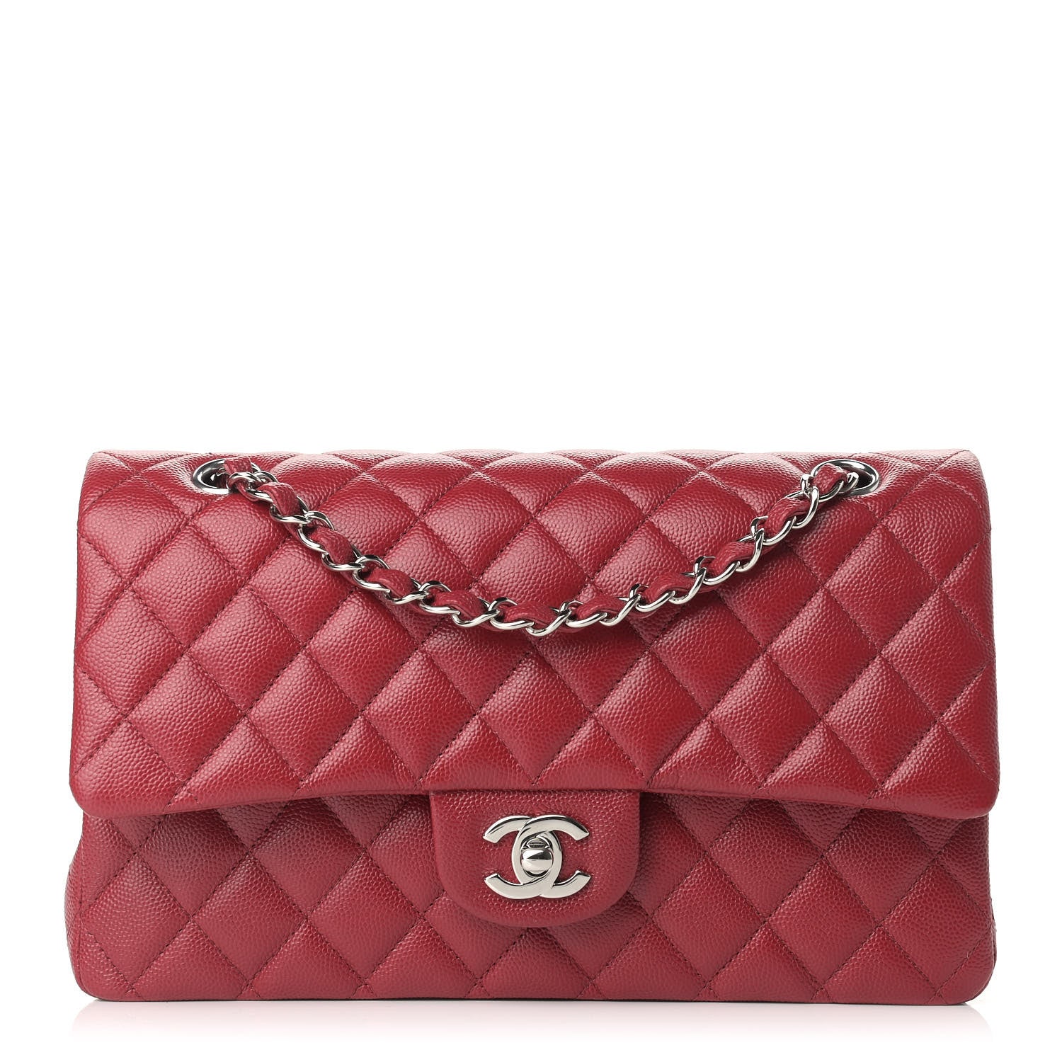 Chanel Caviar Quilted Medium Double Flap Dark Red 1 of 9