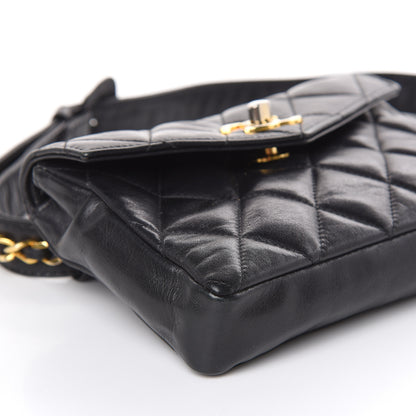 Chanel Lambskin Quilted Flap Waist Belt Bag Black 8 of 15
