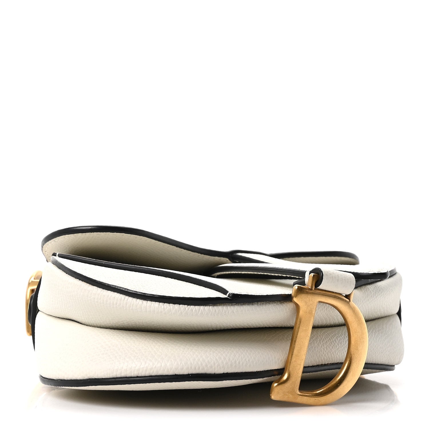 Christian Dior Grained Calfskin Mini Saddle Bag White 3 of 9