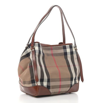 Burberry House Check Small Canterbury Tote Dark Tan 2 of 9