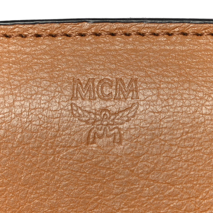 MCM Striped Visetos Small Kathy Double Zip Tote Cognac 7 of 18