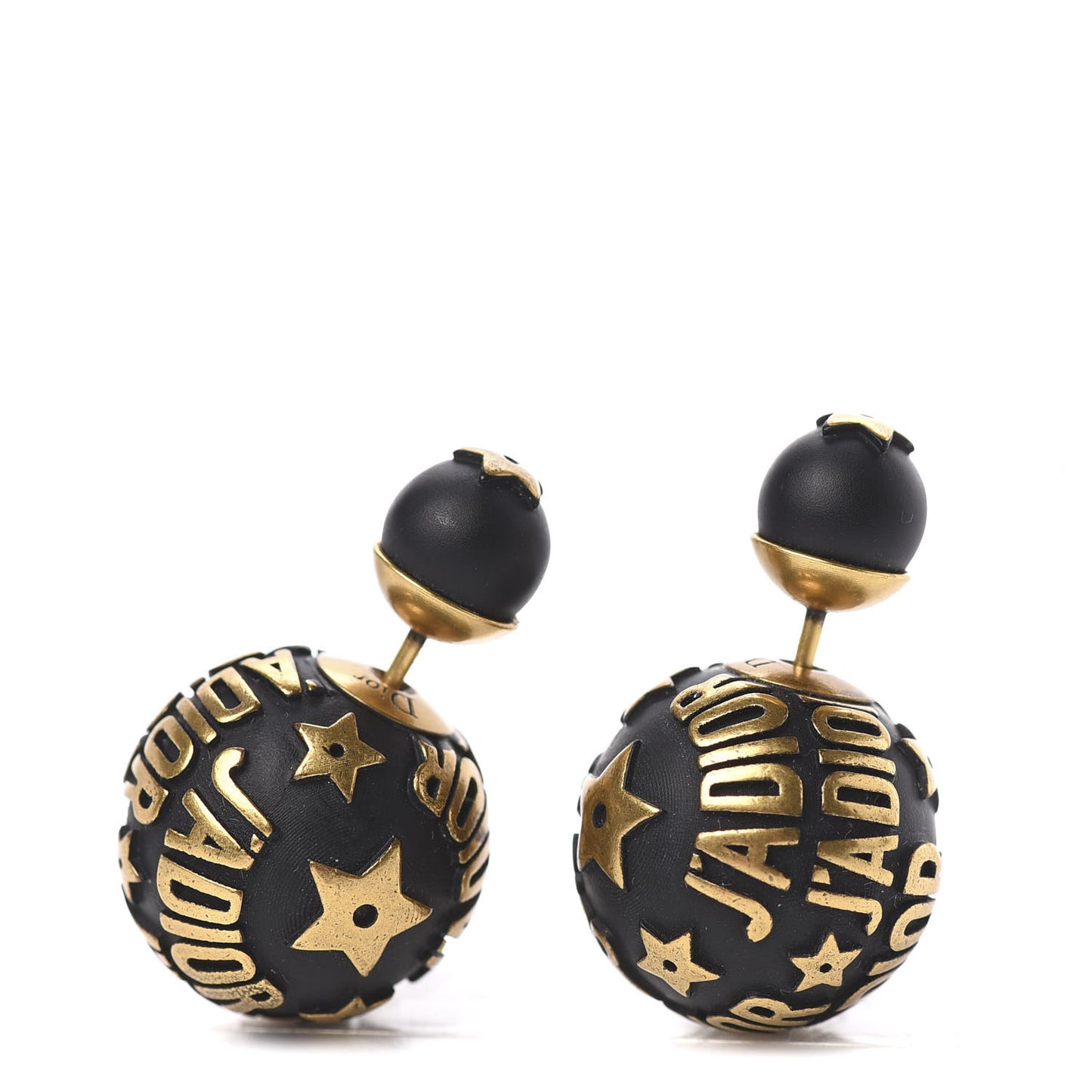 Metal J'Adior Mise En Dior Tribal Earrings Black