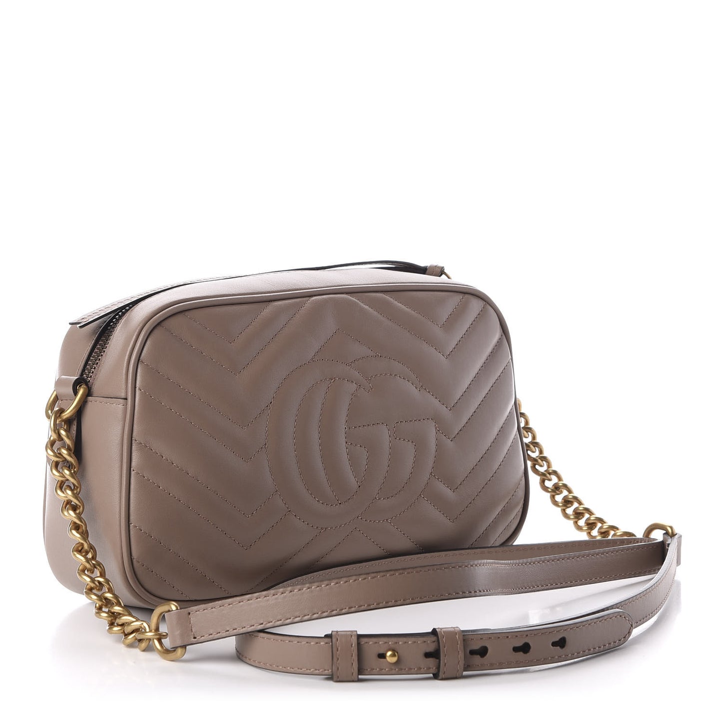 Calfskin Matelasse Small GG Marmont Chain Shoulder Bag Porcelain Rose