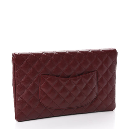 Chanel Caviar Quilted Flap Clutch Burgundy 3 of 11