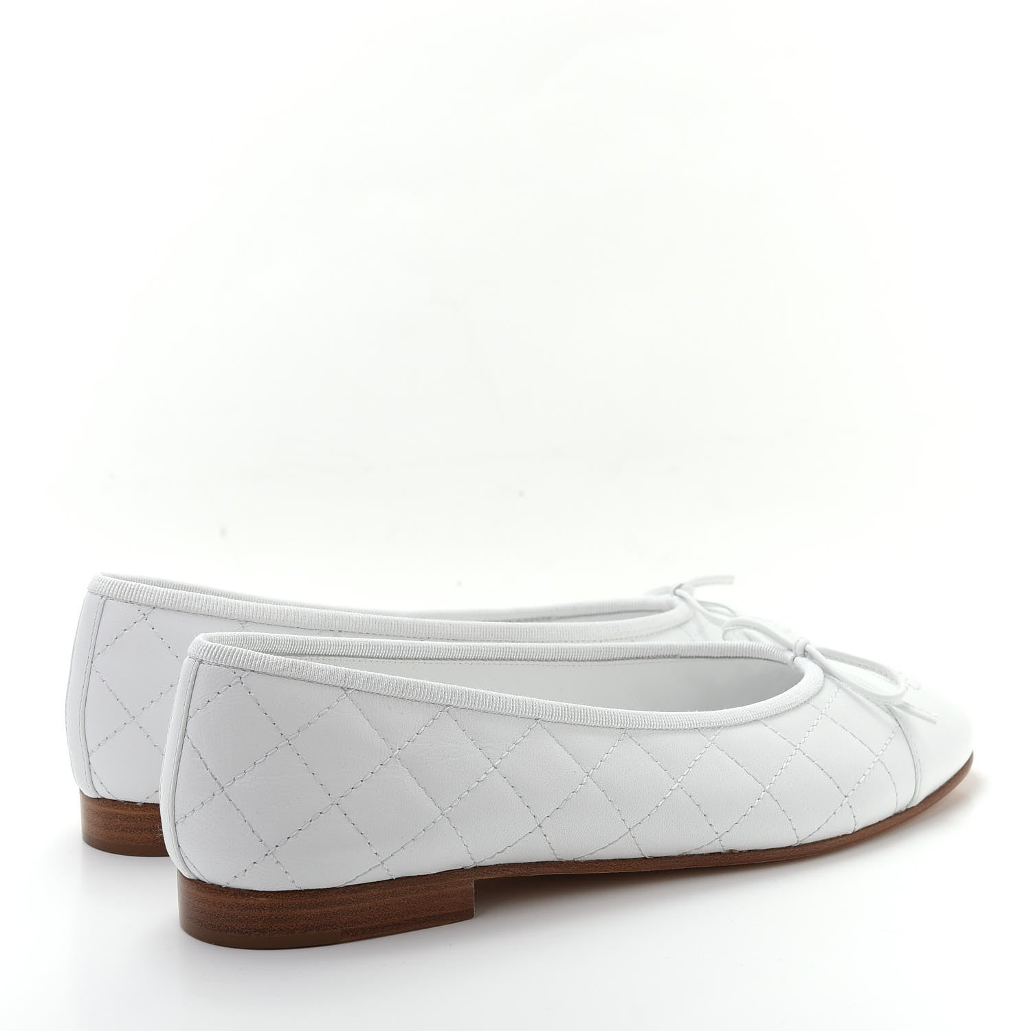 Chanel Lambskin Quilted Cap Toe Ballerina Flats 40 White 4 of 11