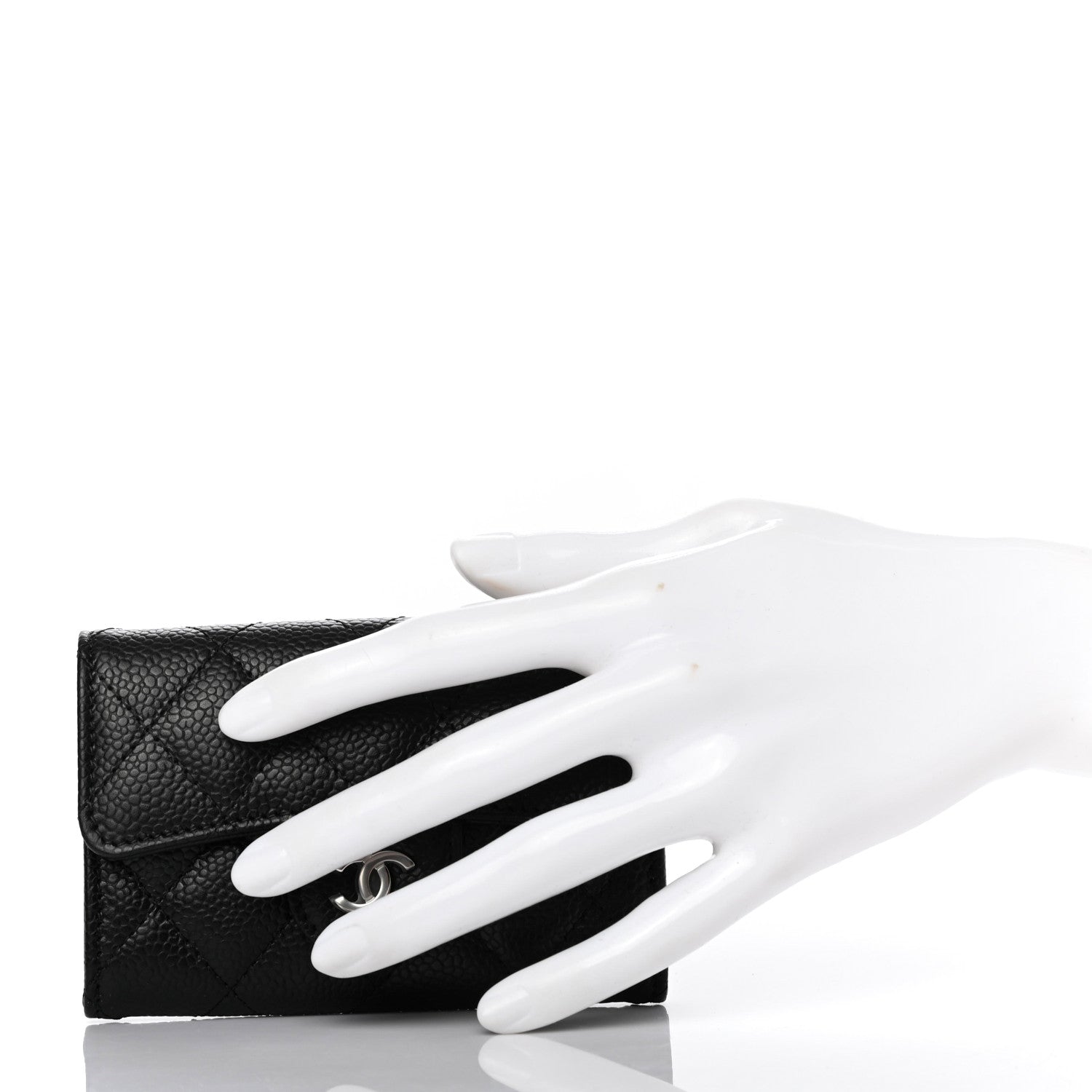 Chanel Caviar Quilted Flap Card Holder Wallet Black 2 of 8