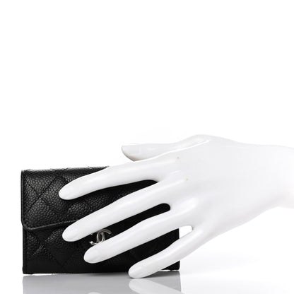 Chanel Caviar Quilted Flap Card Holder Wallet Black 2 of 8
