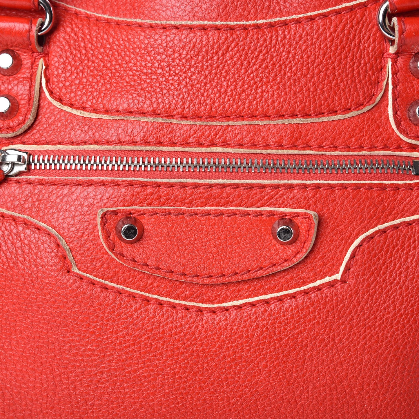 Supple Grained Calfskin Classic Silver Hardware Highlight City Rouge Fraise