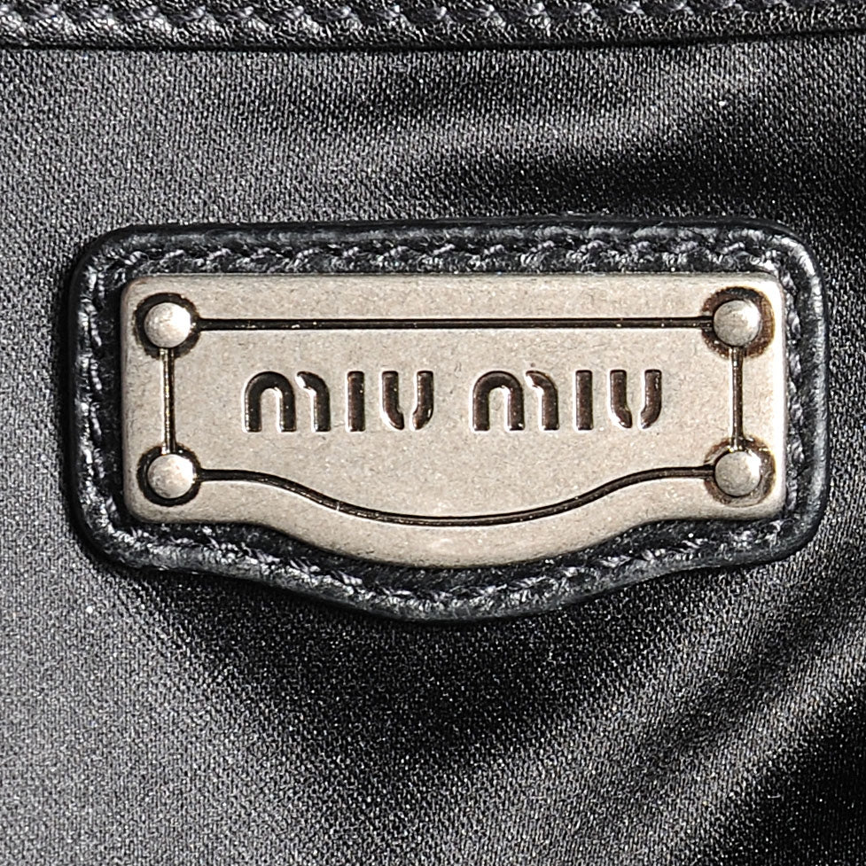 Soft Calfskin Hammered Stud Shopping Tote Nero
