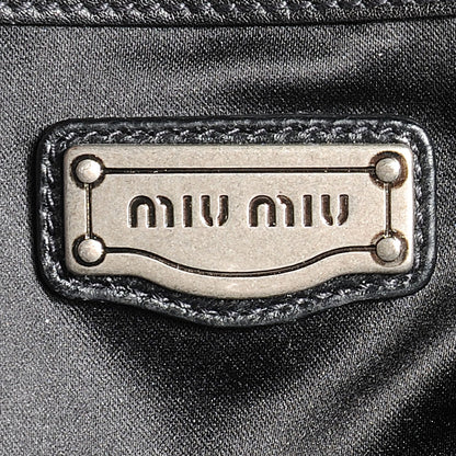 Miu Miu Soft Calfskin Hammered Stud Shopping Tote Nero 6 of 8