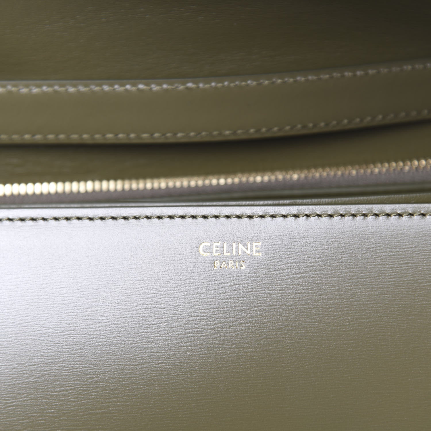 Celine Box Calfskin Classic Box Medium Flap Bag Army Green 9 of 9