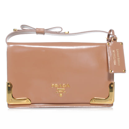Prada Spazzolato Leather NM Pochette Nudo 1 of 8
