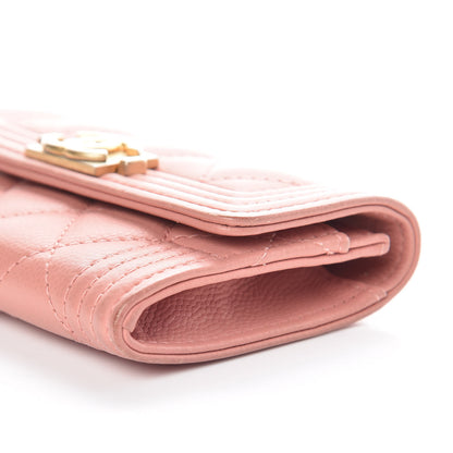 Chanel Caviar Quilted Boy Card Holder Wallet Powder Pink 10 of 10