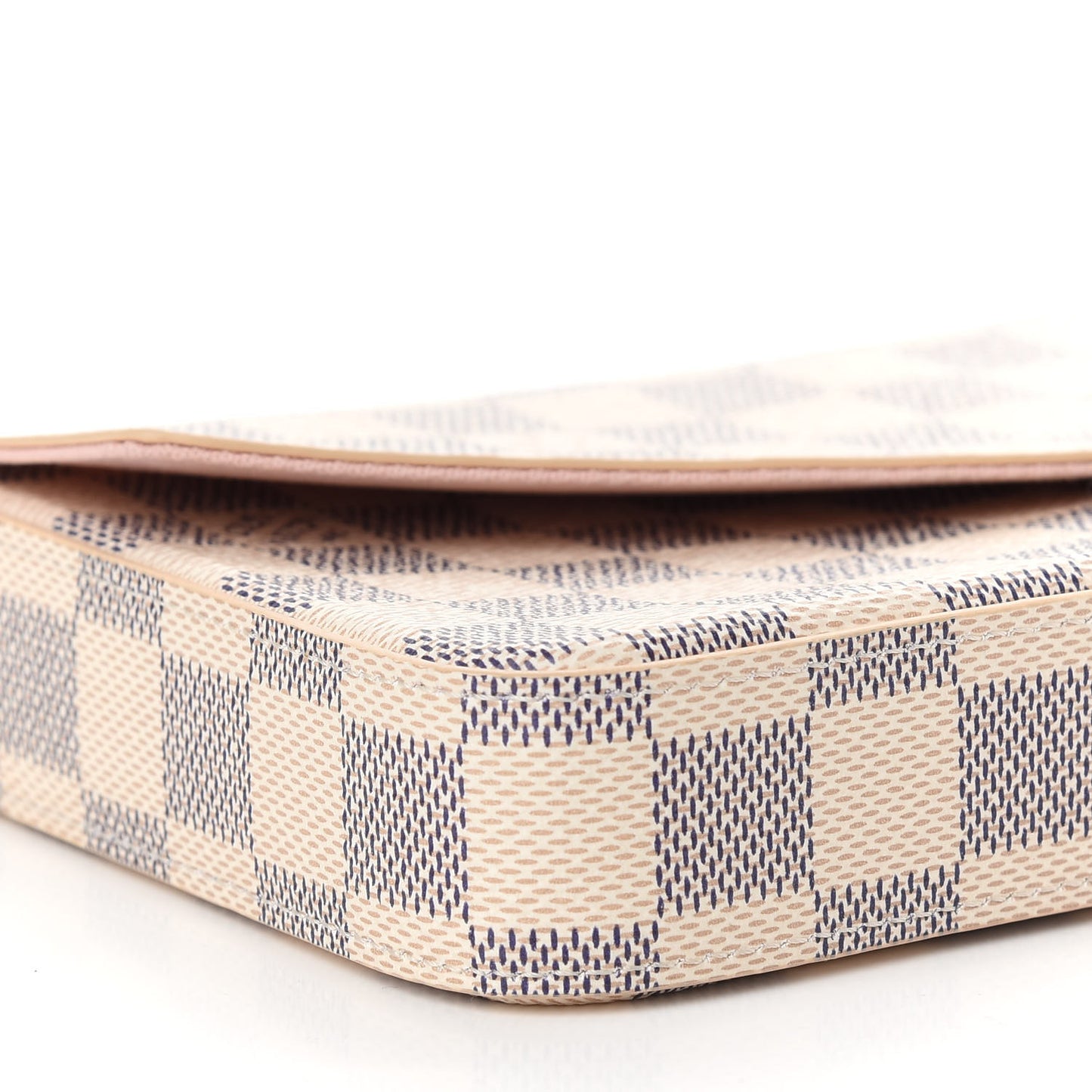 Damier Azur Pochette Felicie Chain Wallet Rose Ballerine