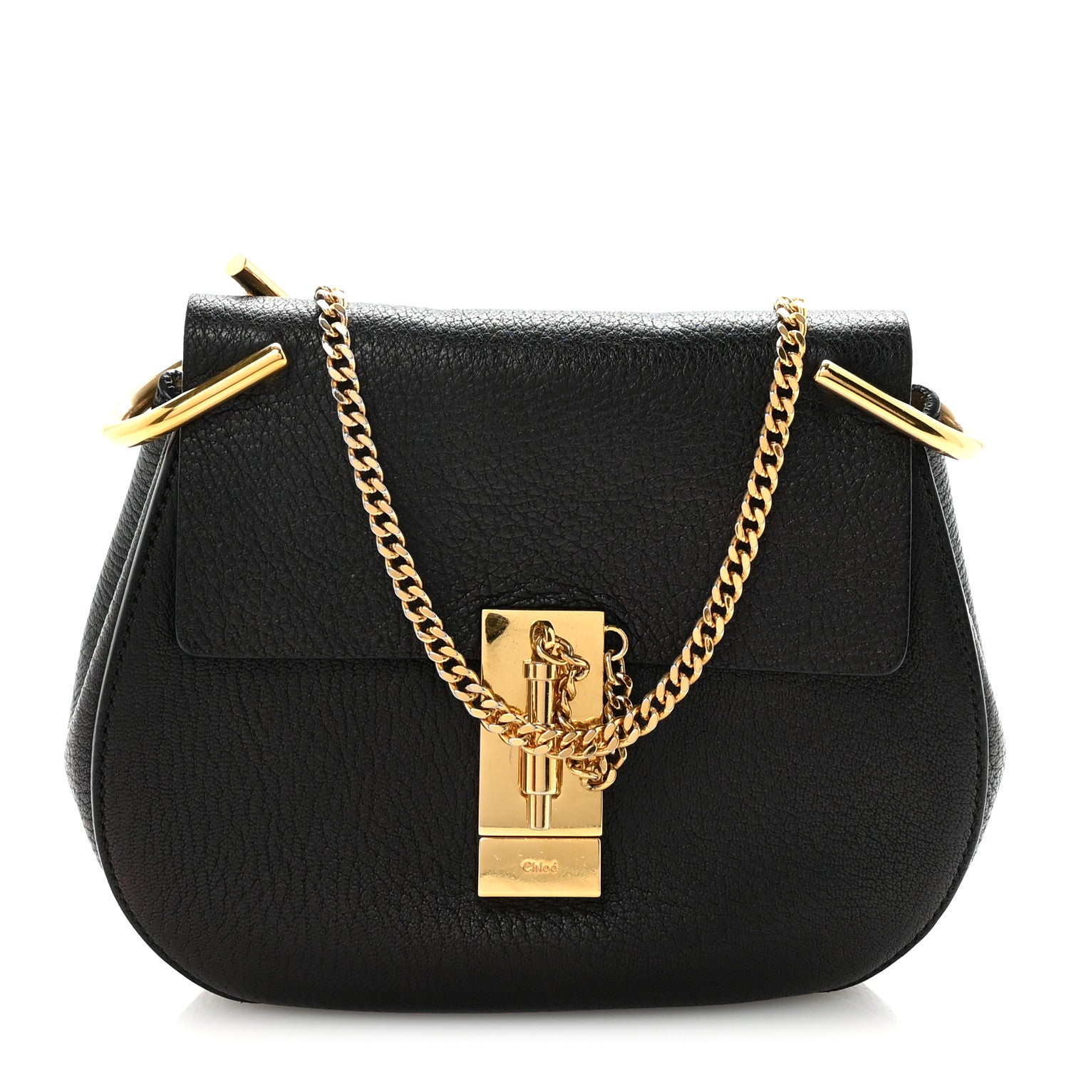 Chloe Grained Lambskin Mini Drew Shoulder Bag Black 1 of 9
