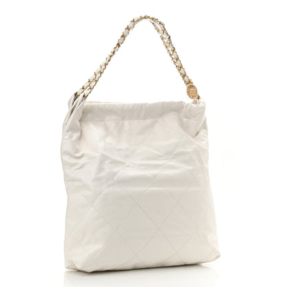 Chanel Shiny Calfskin Quilted Large Chanel 22 White 4 of 11