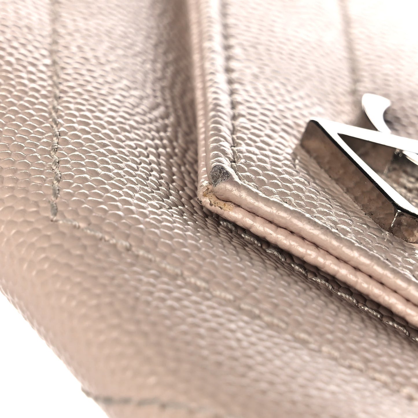 Grain De Poudre Matelasse Chevron Small Monogram Envelope Wallet Blush