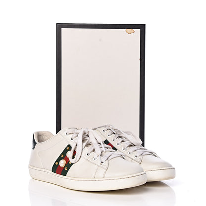 Gucci Calfskin Web Pearl Studded Womens Ace Sneakers 37.5 White 17 of 17