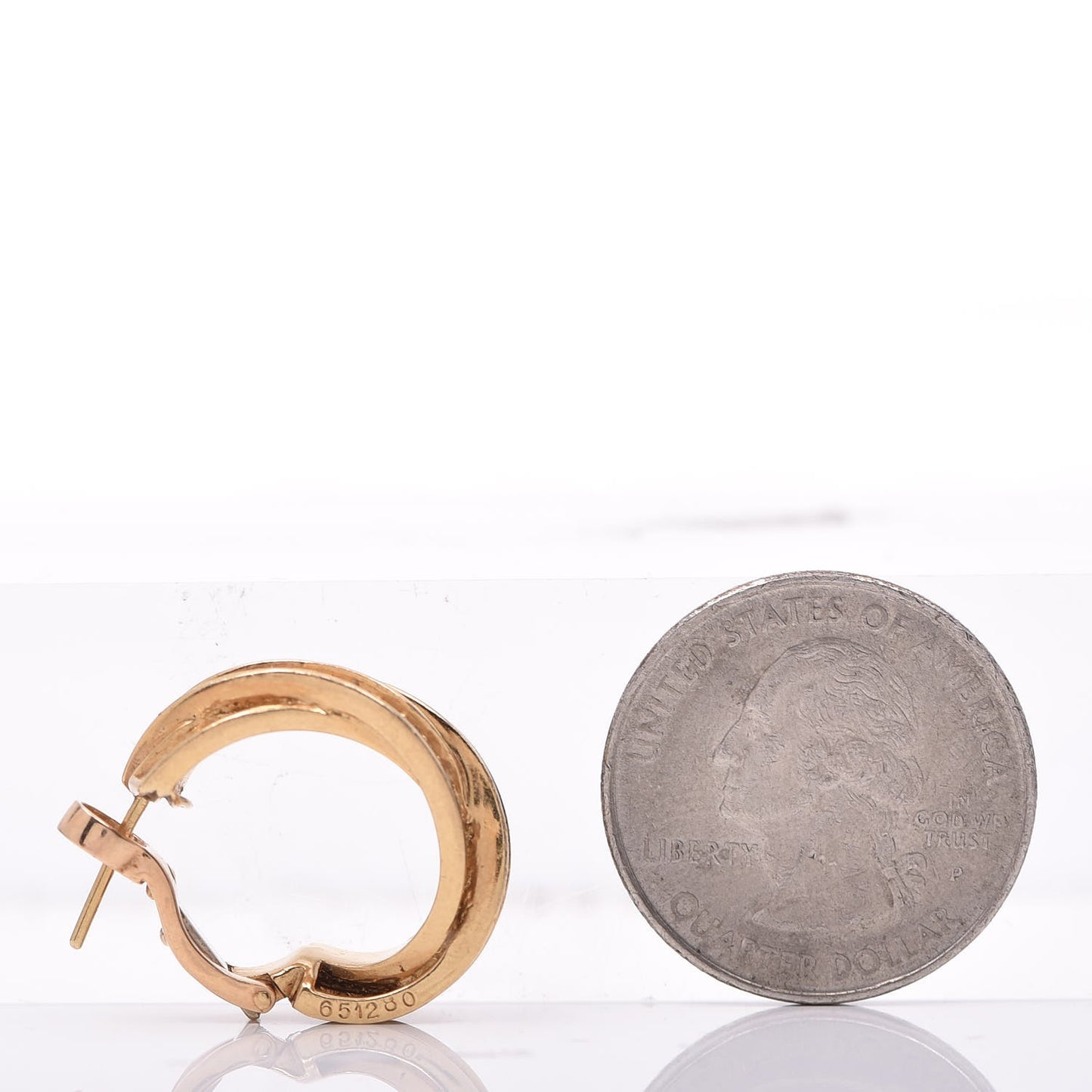 18K Yellow Gold Diamond Trinity Hoop Earrings
