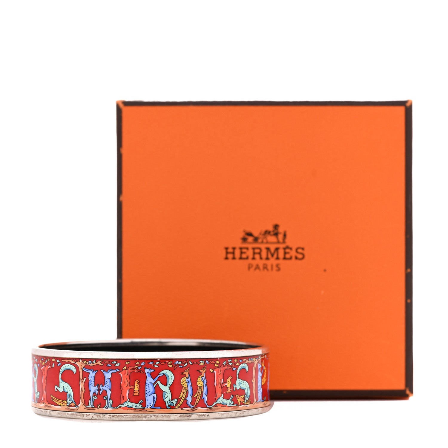 Hermes Enamel Printed Alphabet Animaux Medium Bracelet 70 6 of 6