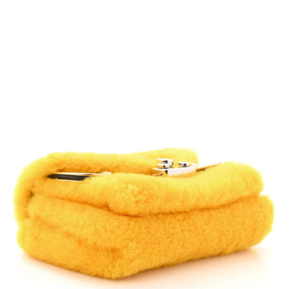 Fendi Shearling Glazed Fabric FF1974 Monster Eyes Small Bag Bug Chain Bag Narciso Tobacco Moro 4 of 10