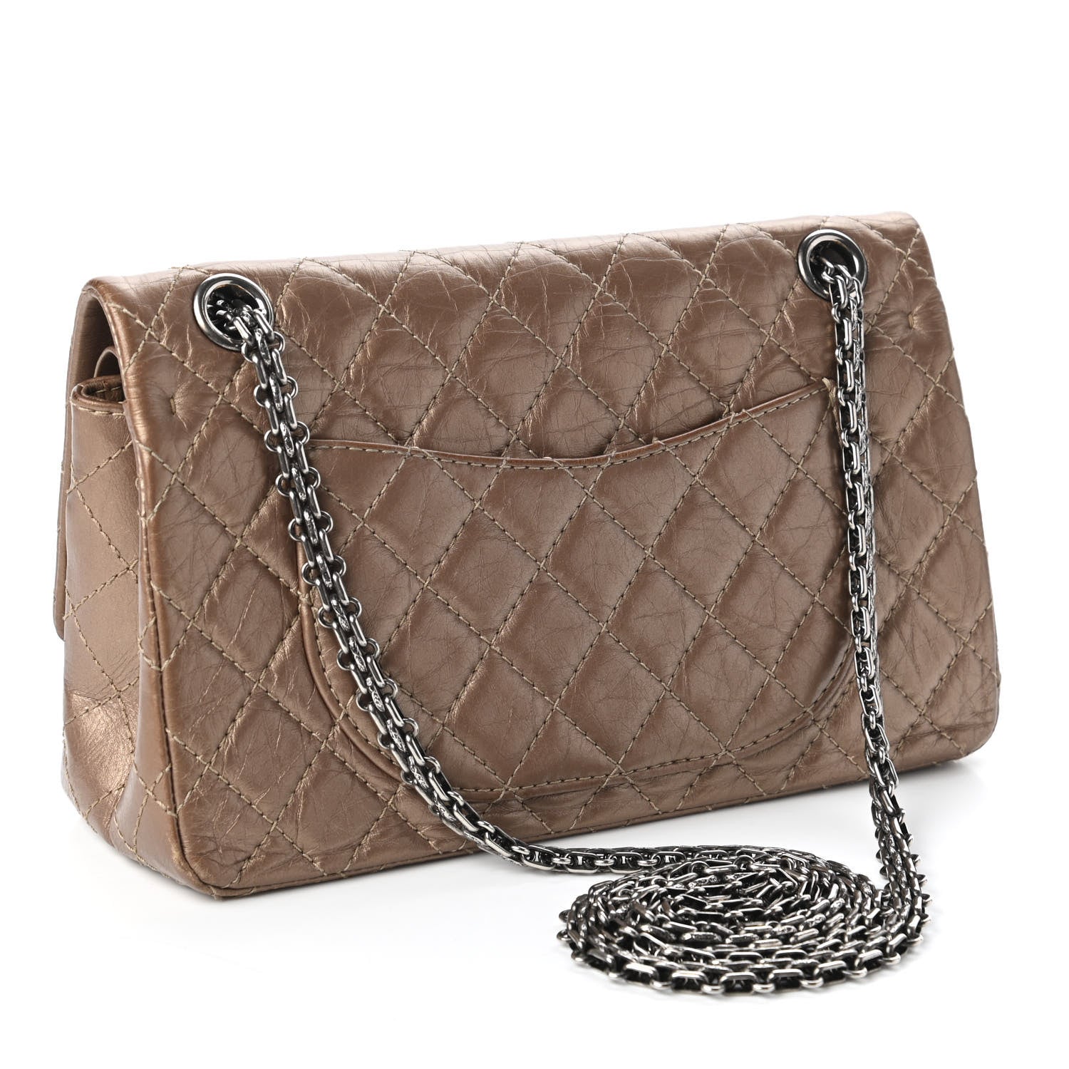 Chanel Metallic Aged Calfskin Quilted 2.55 Reissue 225 Flap Bronze 3 of 10