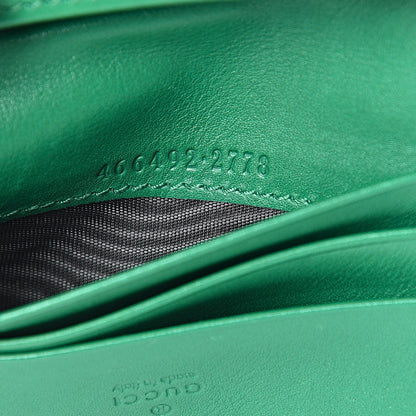 Gucci Calfskin Matelasse GG Marmont Card Case Wallet Emerald 6 of 11