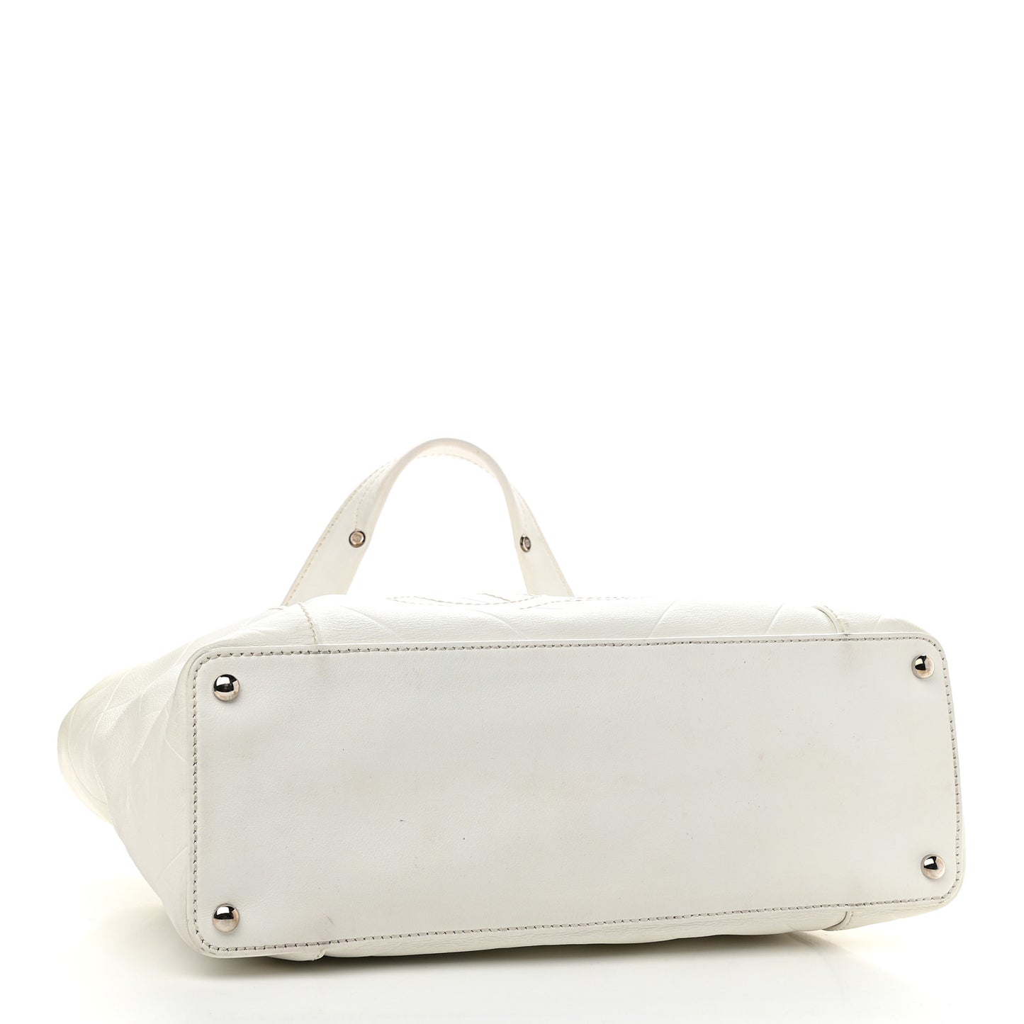 Calfskin CC Chevron All Day Long Tote White