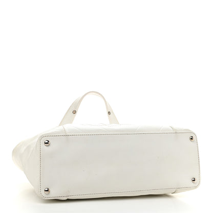Chanel Calfskin CC Chevron All Day Long Tote White 4 of 13
