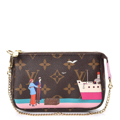 Louis Vuitton Monogram 2016 Christmas Animation Mini Pochette Accessories Rose Ballerine 1 of 8