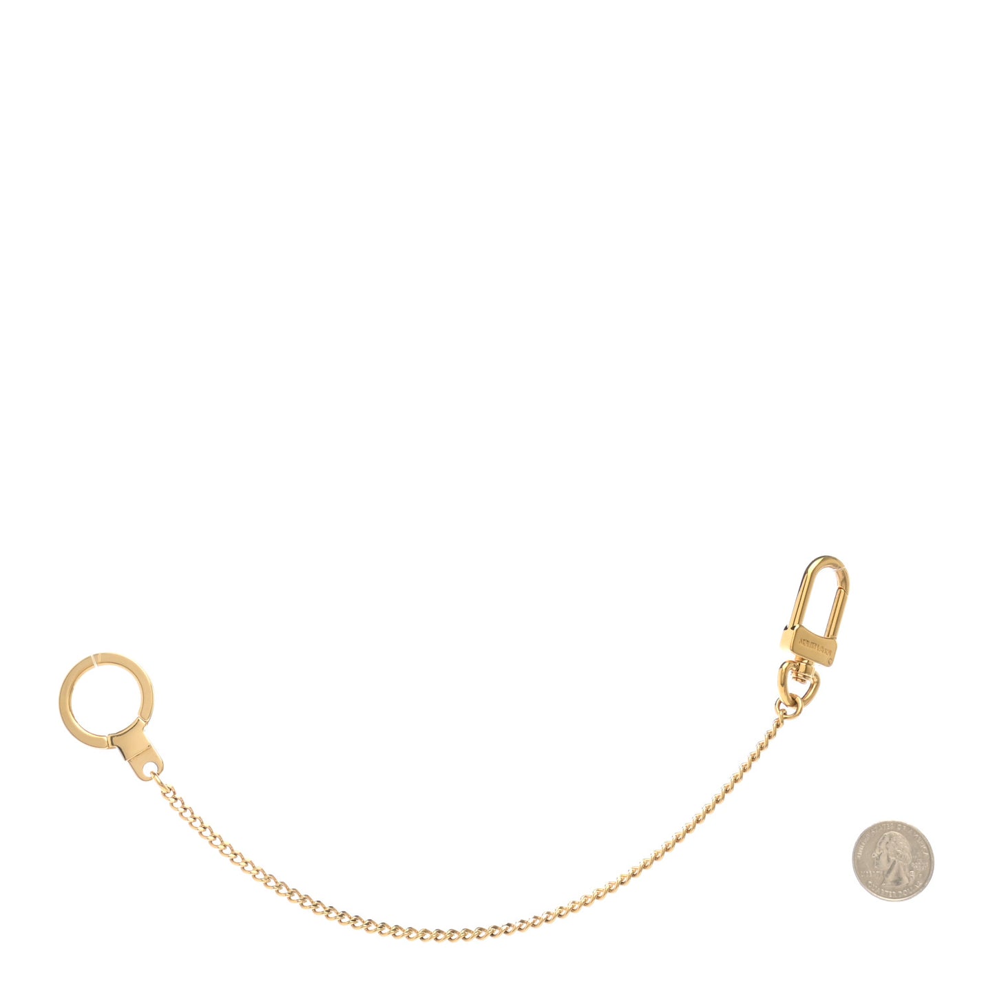 Metal Pochette Extender Key Ring Chain Gold