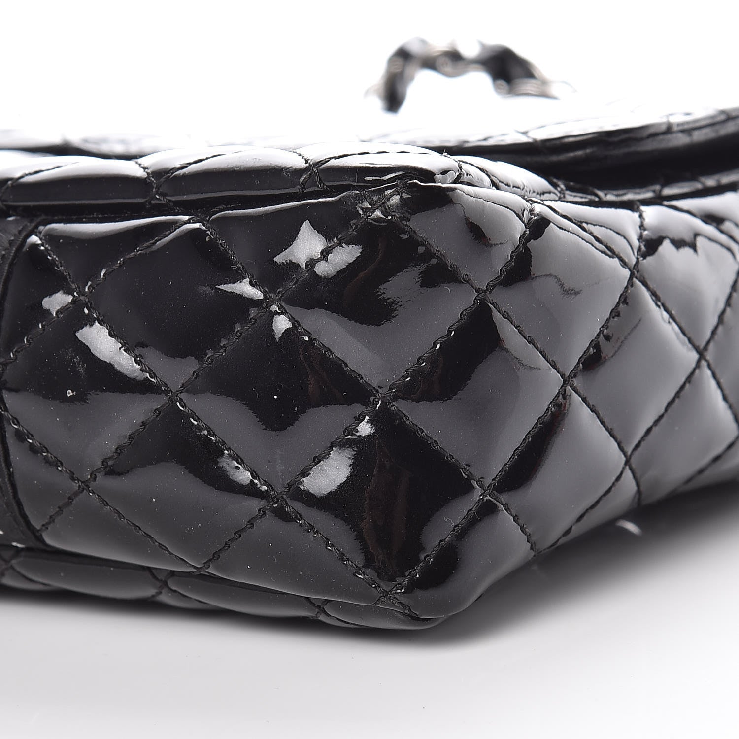 Chanel Patent Quilted Secret Label Medium Flap Black 10 of 11