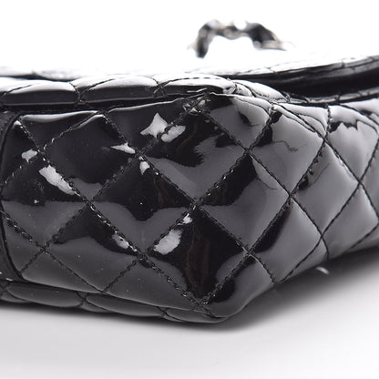 Chanel Patent Quilted Secret Label Medium Flap Black 10 of 11