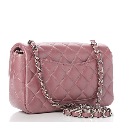 Chanel Metallic Lambskin Quilted Mini Rectangular Flap Pink 3 of 10
