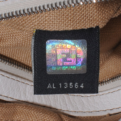 Fendi Calfskin Romano Selleria Borghese Tote White 8 of 9