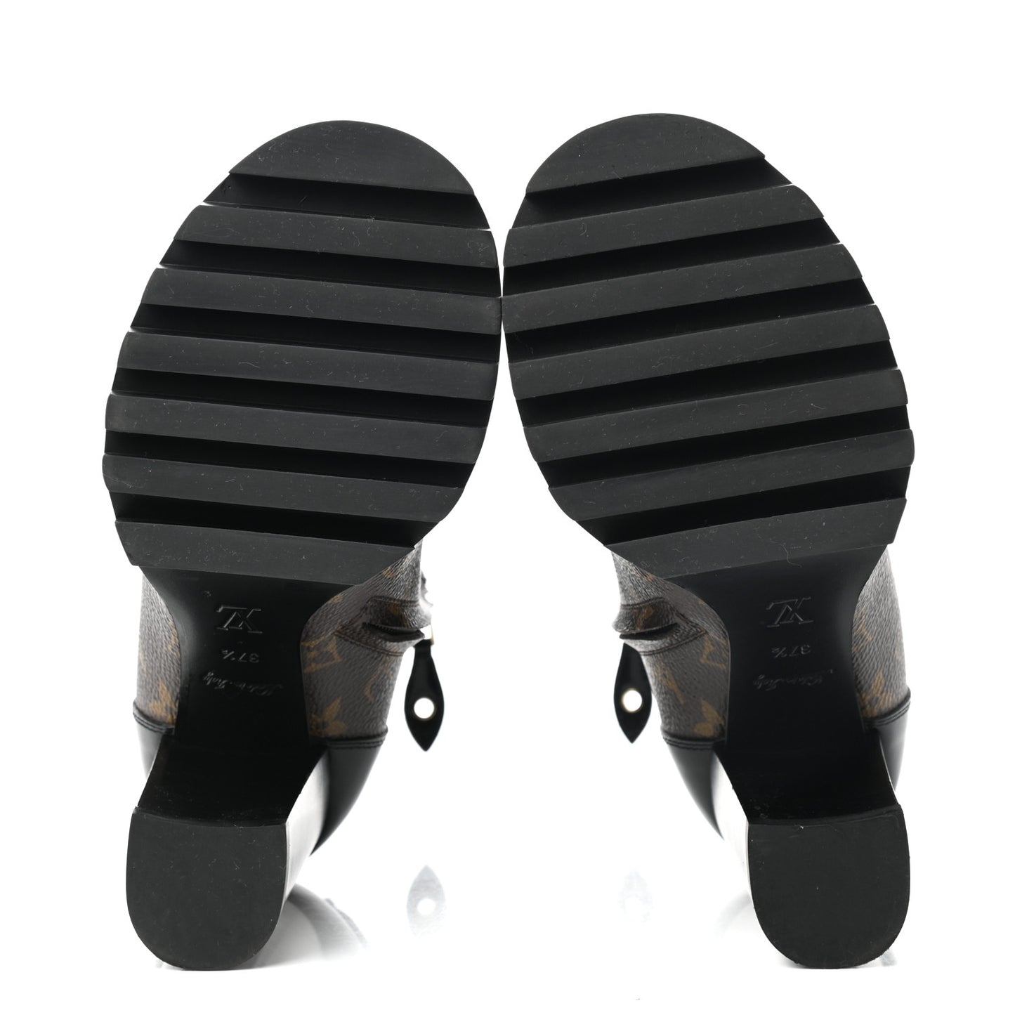 Patent Calfskin Monogram Star Trail Ankle Boots 37.5 Black