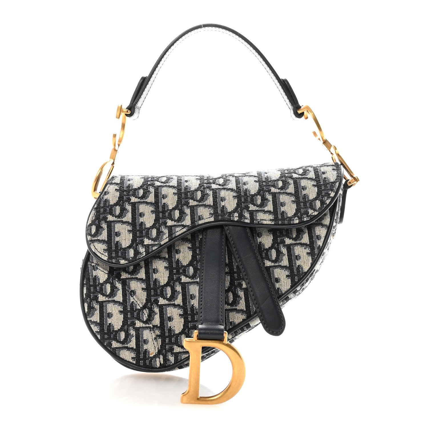Christian Dior Oblique Mini Saddle Bag Blue 1 of 10