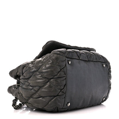 Chanel Calfskin Bubble Quilt Accordion Flap Grey 4 of 11