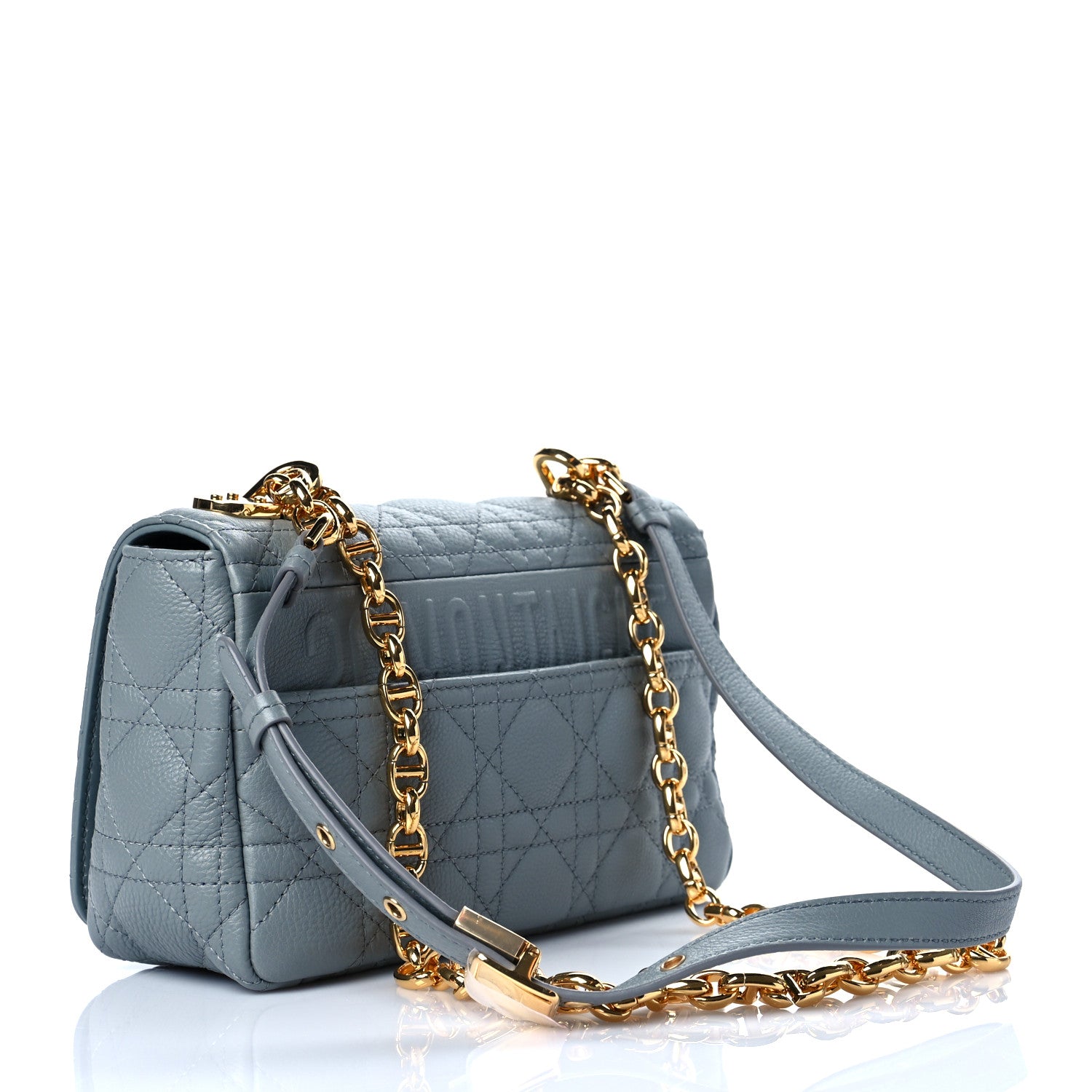 Christian Dior Calfskin Cannage Small Caro Bag Cloud Blue 2 of 9