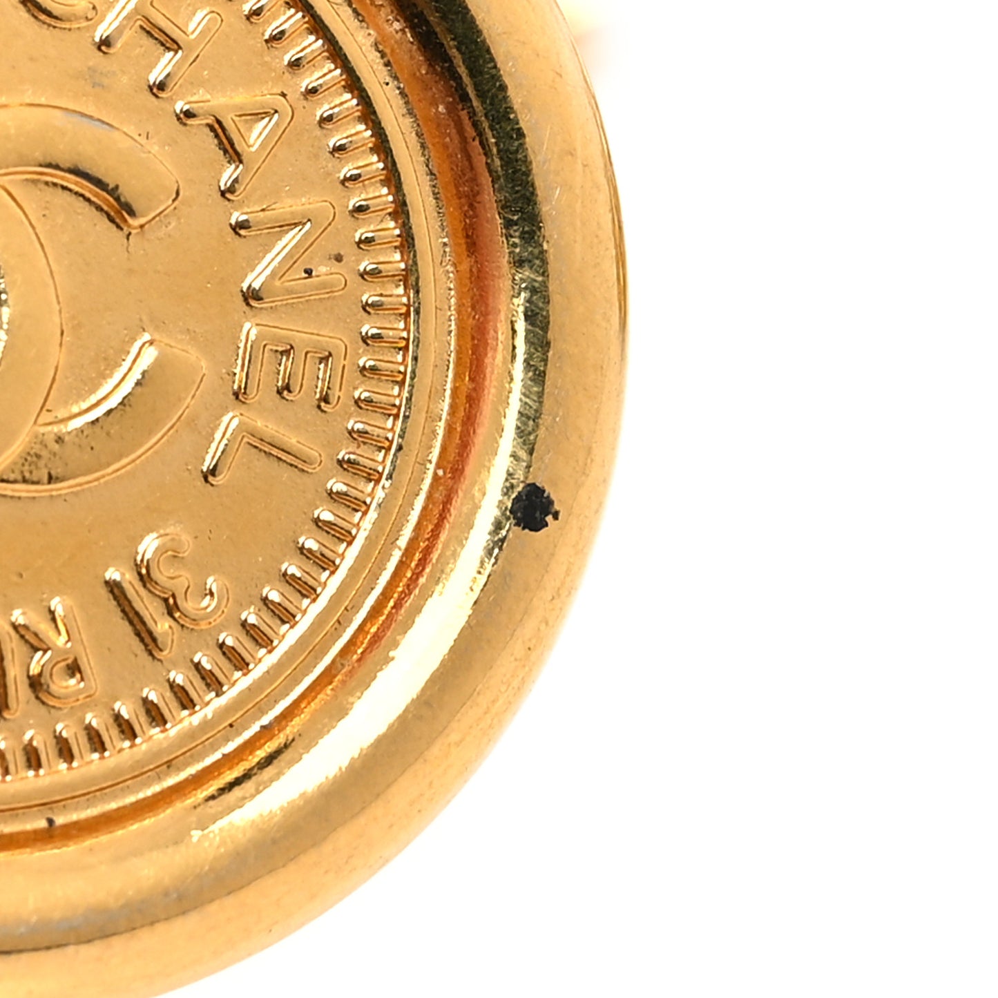 Metal Chain CC Medallion Belt Gold