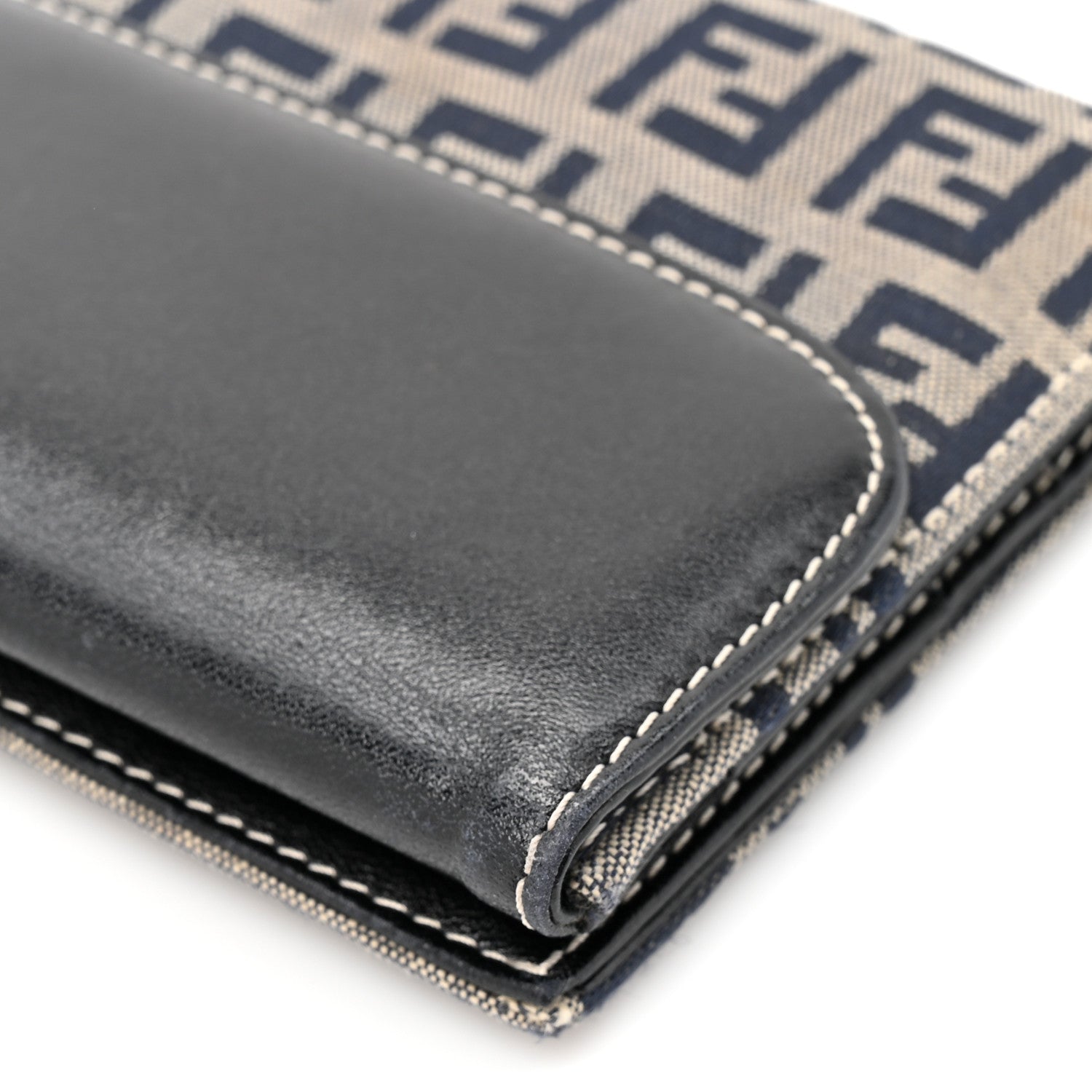 Fendi Zucchino Forever Continental Wallet Navy 10 of 12