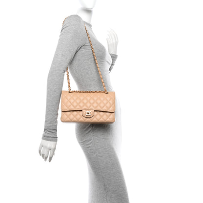 Chanel Caviar Quilted Medium Double Flap Beige 2 of 13