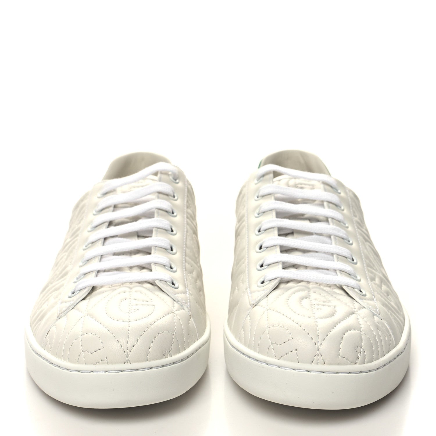 Gucci Nappa G Rhombus Mens Ace Sneakers 11 Great White Green 2 of 9