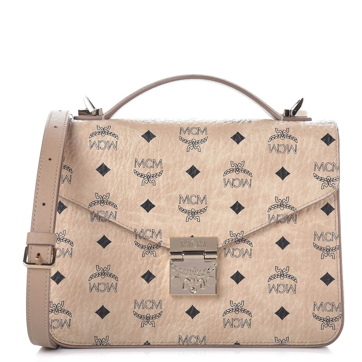Visetos Medium Patricia Satchel Beige